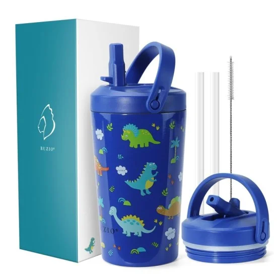 Buzio Kids Tumbler with Straw Lid 500ML - Dinosaur
